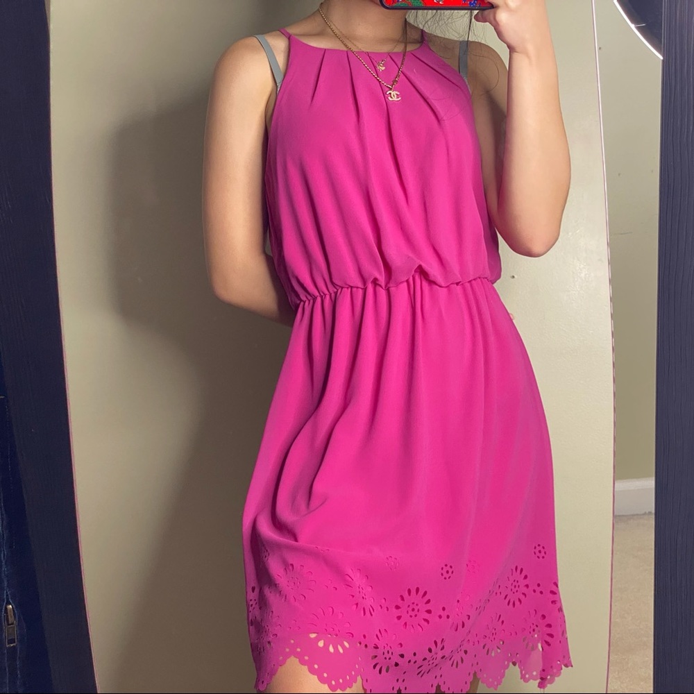 francesca’s pink mini dress